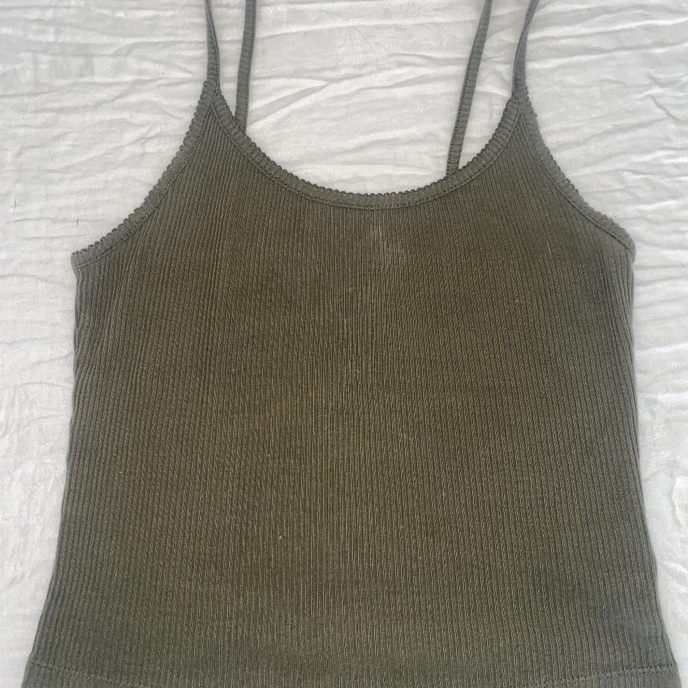 ribbed olive tank top
